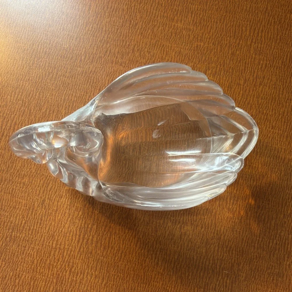 Vintage Swan Soap Dish 70's Kitsch Clear Plastic Lucite Trinket Holder